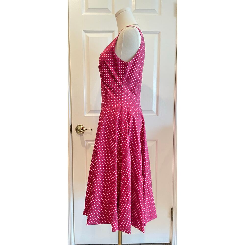 Vintage 50s Style Pink Polka Dot Swing Rockabilly Dress Sweetheart Neckline Sz 6 - Picture 6 of 8